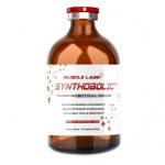 1 white and red bottle of Muscle Labs USA branded supplements containing 100 ml of legal steroids labeled as "Synthobolic"